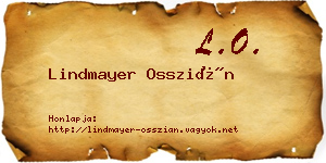 Lindmayer Osszián névjegykártya